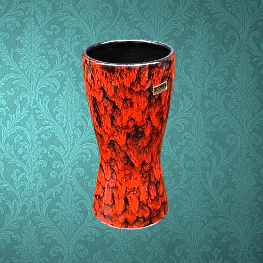 Vase Scheurich 244 22 West Germany Rouge Lave Années 60 70 Céramique Europ Linie