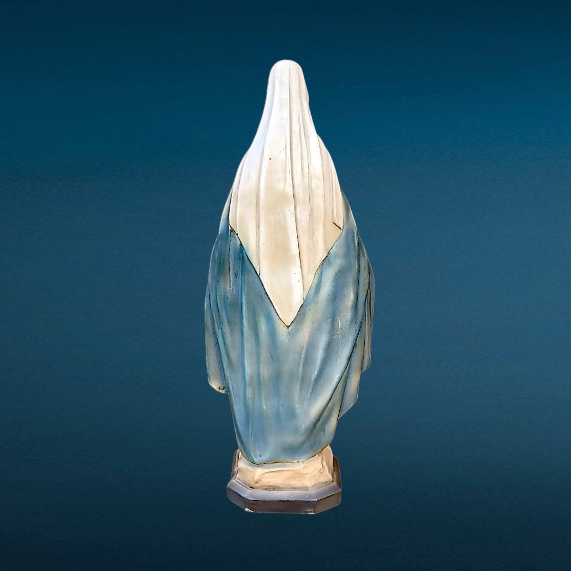 Statue Vierge Au Serpent Résine Polychrome Années 60  Sculpture Religieuse Marie