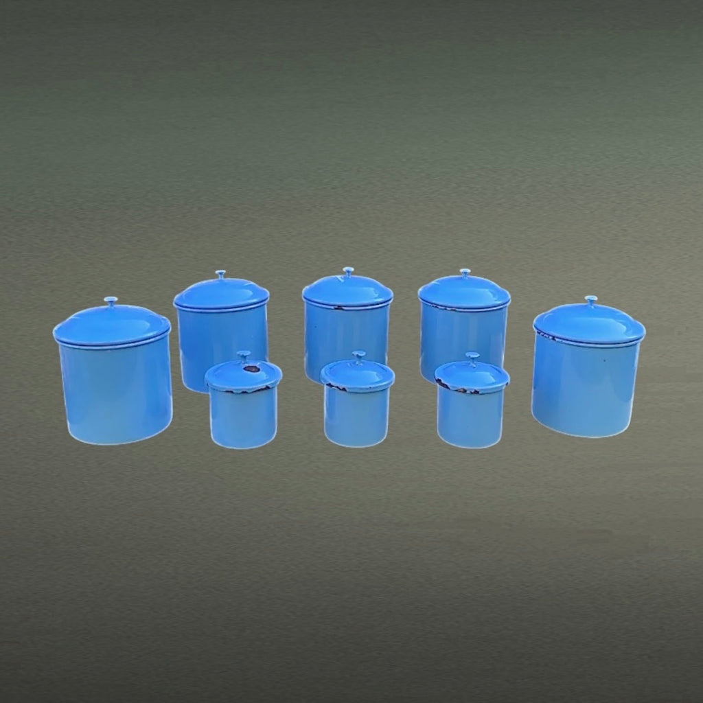 Ensemble Pots Émaillés Kockums Bleu Pâle

