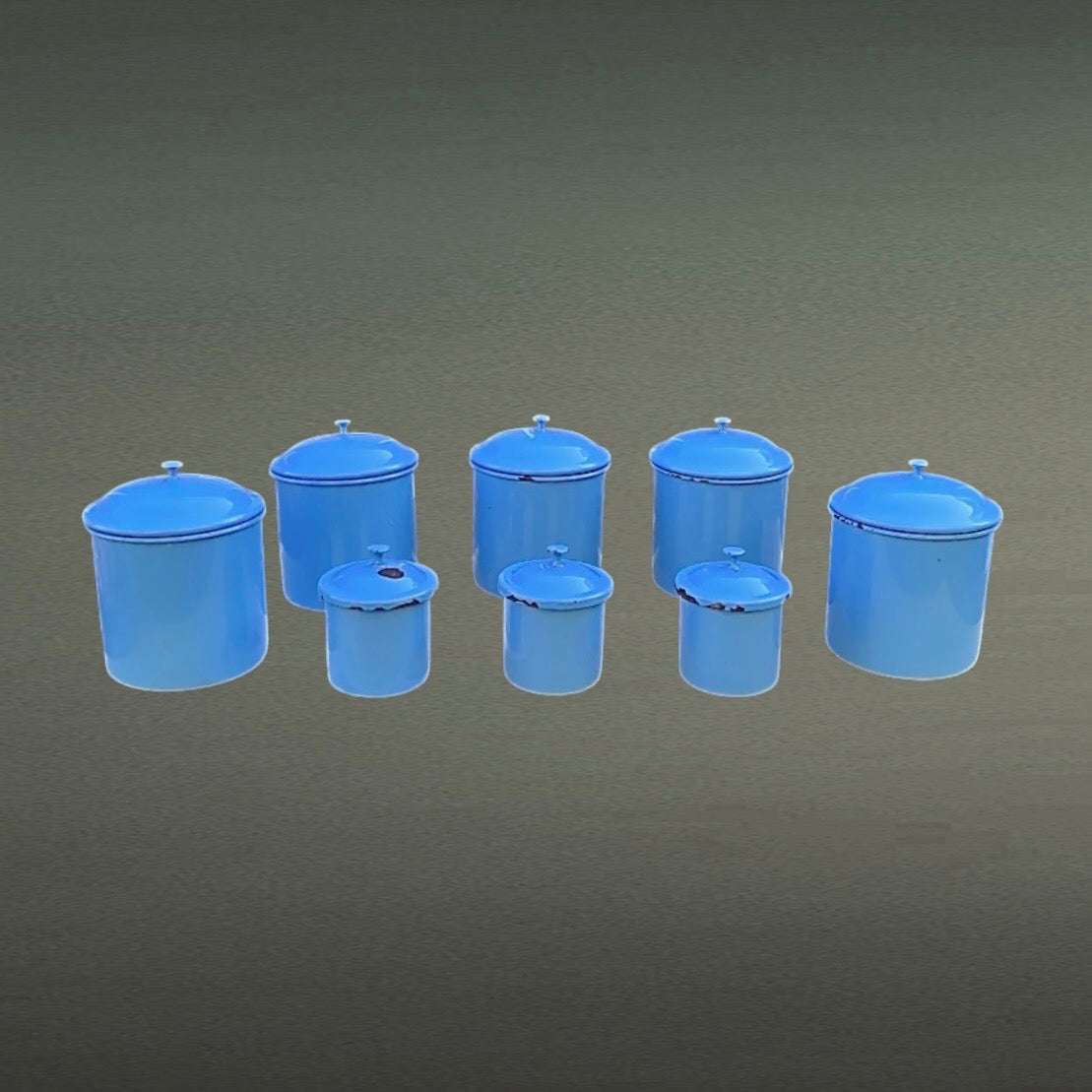 Ensemble Pots Émaillés Kockums Bleu Pâle
