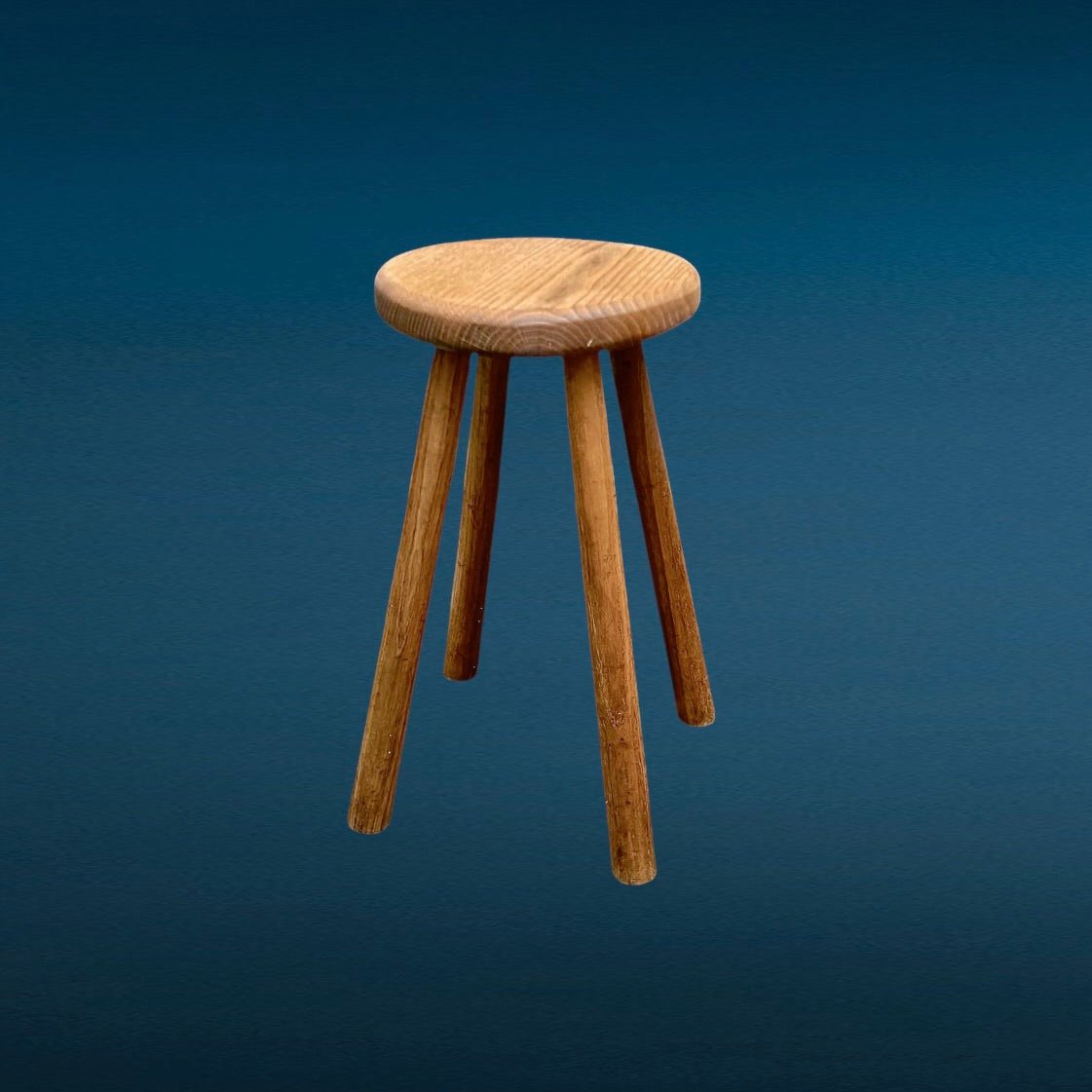 Tabouret Ancien en Bois Massif Quatre Pieds Style Rustique Minimaliste