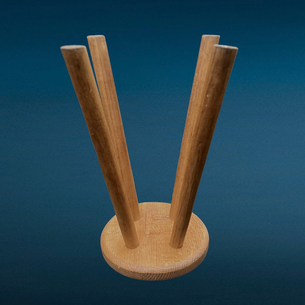 Tabouret Ancien en Bois Massif Quatre Pieds Style Rustique Minimaliste