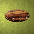 Portemanteau Mural Ovale Bois Et Aluminium Doré