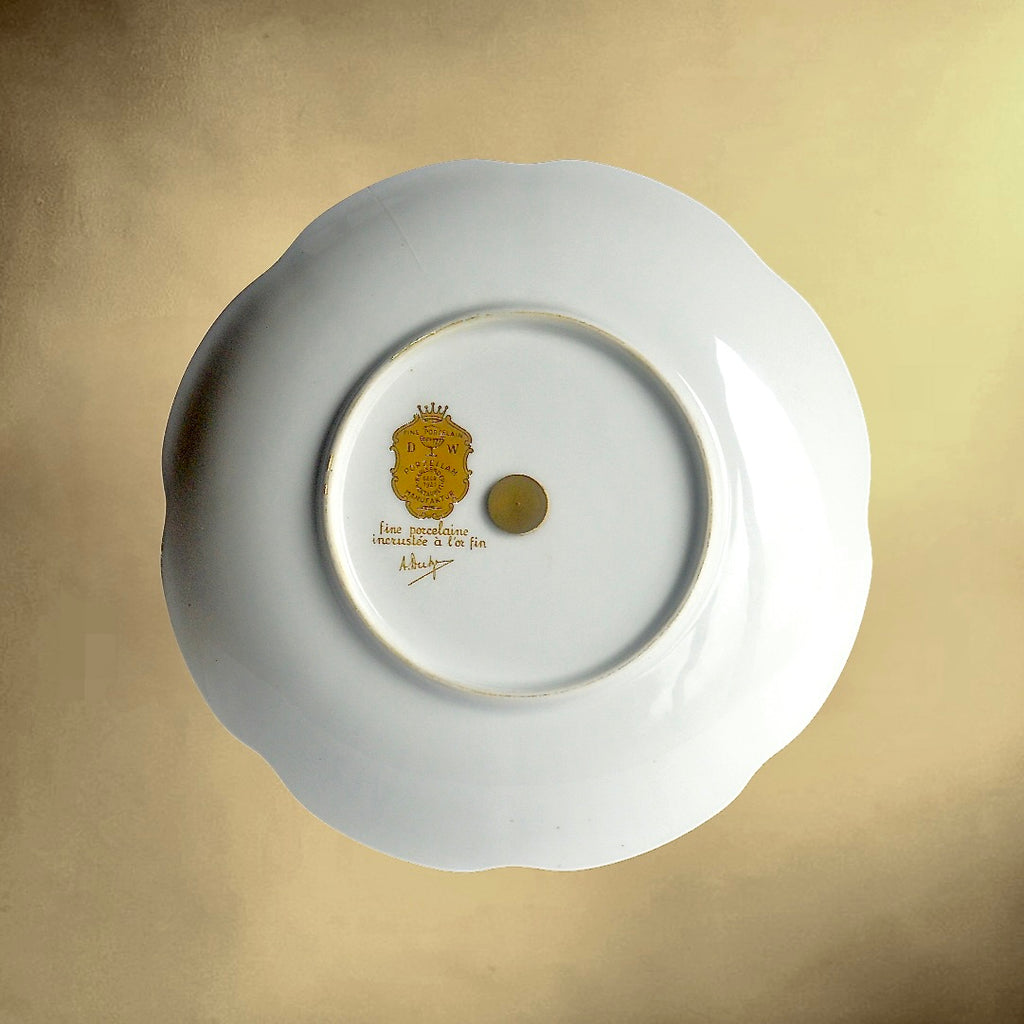 Présentoir à Mignardises en Porcelaine Dorée Karlsbader Bohême - Années 50