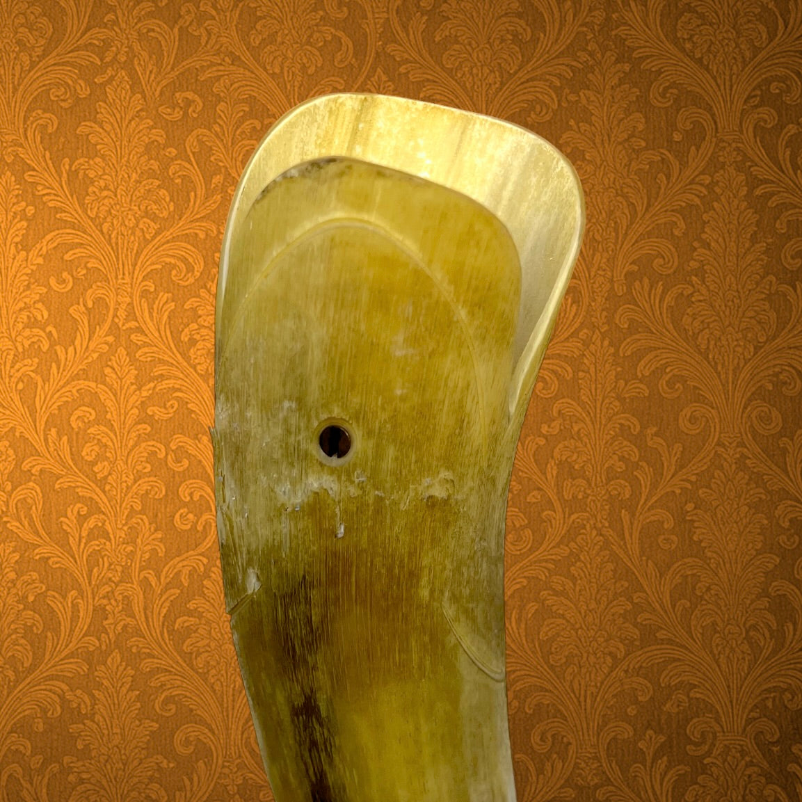 Ancienne Lampe Poisson en Corne sur Socle en Marbre - Années 60