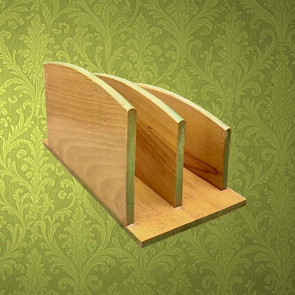 Porte-Courrier Ancien en Bois Verni Décor Floral - Années 60