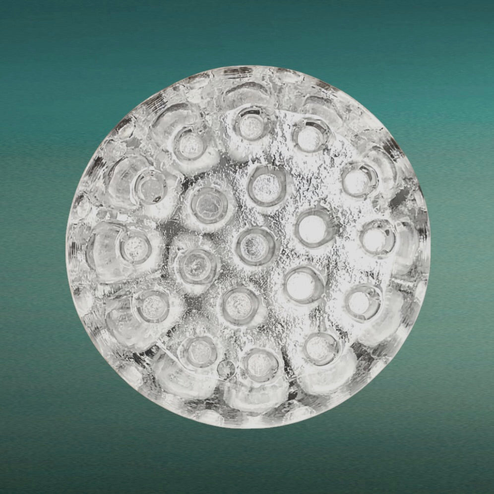 Paire de Pique-Fleurs Vintage en Verre Sculpté - 19 trous - Années 70