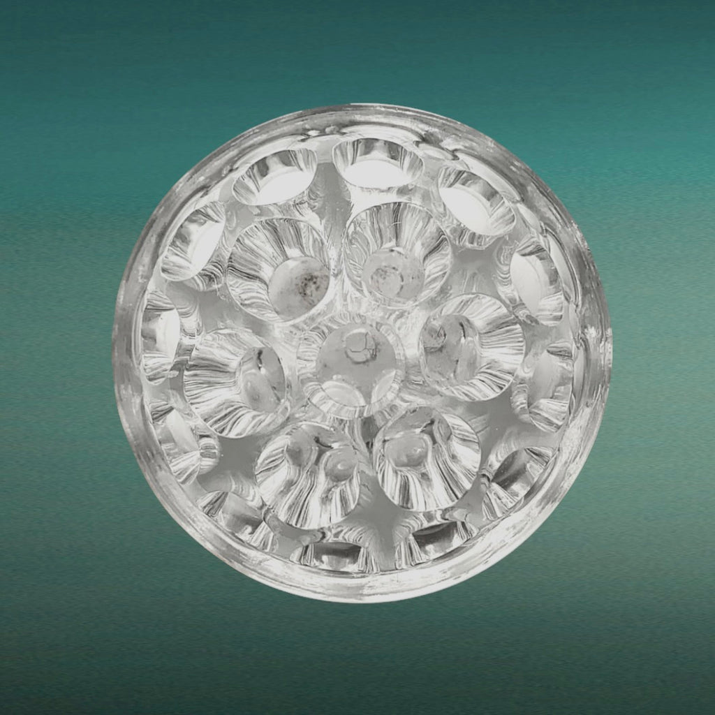 Paire de Pique-Fleurs Vintage en Verre Sculpté - 19 trous - Années 70