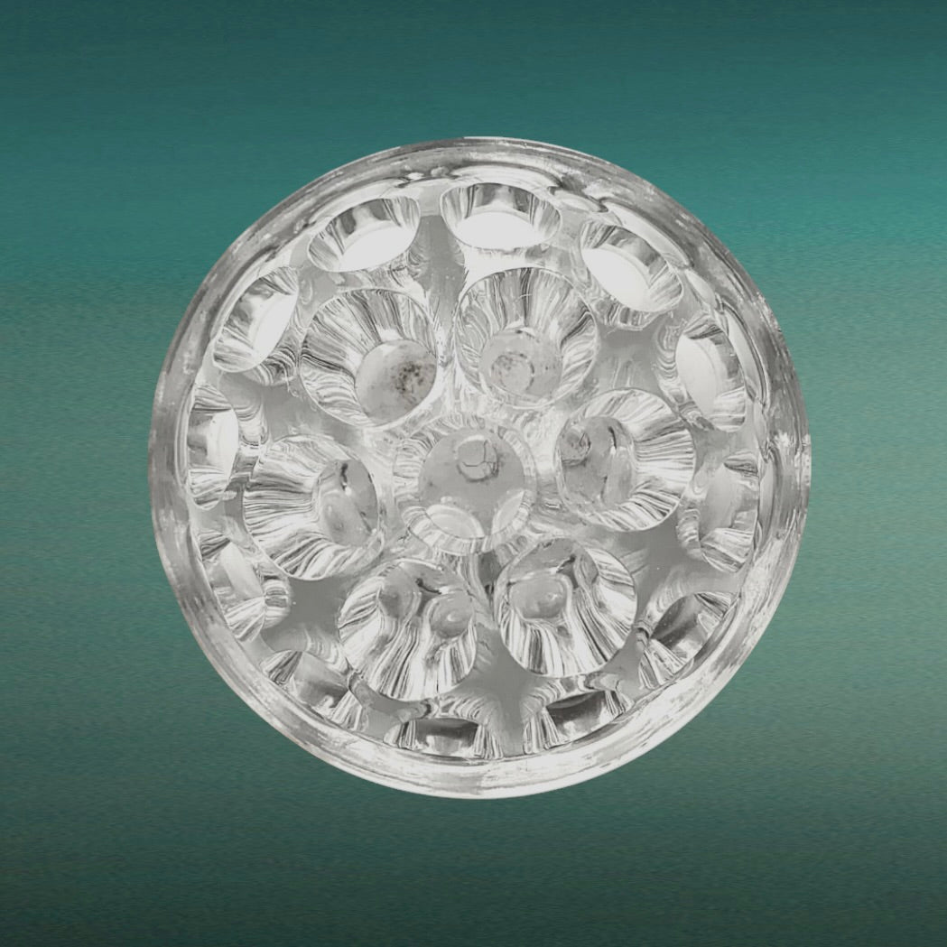 Paire de Pique-Fleurs Vintage en Verre Sculpté - 19 trous - Années 70