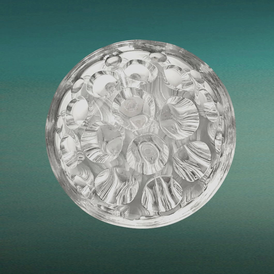 Paire de Pique-Fleurs Vintage en Verre Sculpté - 19 trous - Années 70