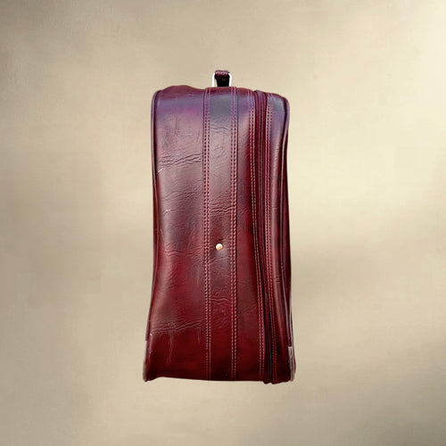 Ancienne Valise Samsonite sur Roulettes en Skaï Bordeaux Made in Belgium - Années 70