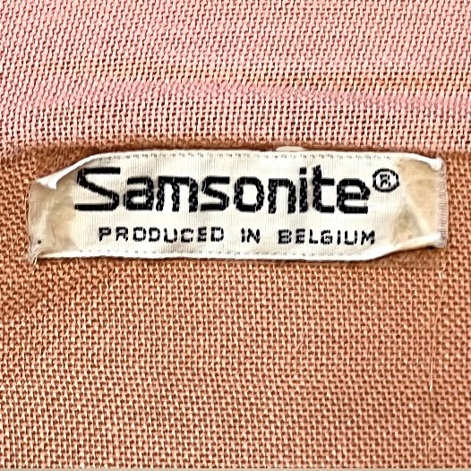 Ancienne Valise Samsonite sur Roulettes en Skaï Bordeaux Made in Belgium - Années 70