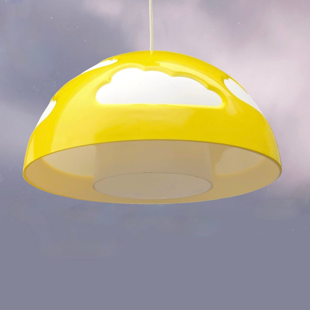 Suspension Ikea Henrik Preutz Jaune Motif Nuages Design Suédois Années 2000