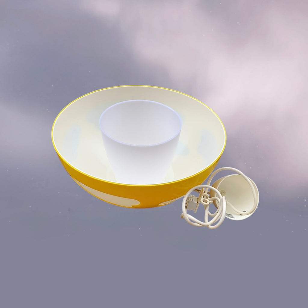 Suspension Ikea Henrik Preutz Jaune Motif Nuages Design Suédois Années 2000