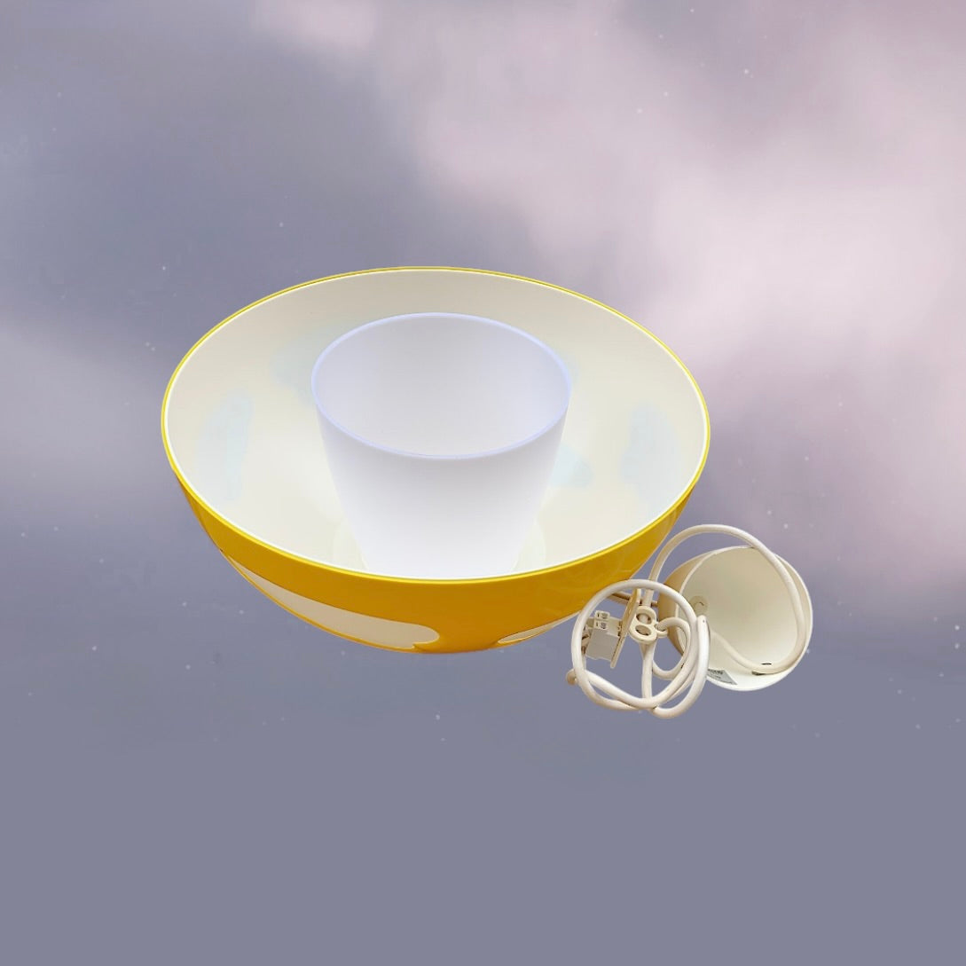 Suspension Ikea Henrik Preutz Jaune Motif Nuages Design Suédois Années 2000