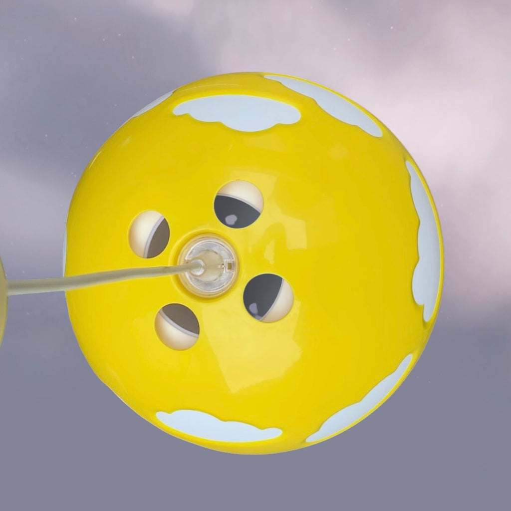 Suspension Ikea Henrik Preutz Jaune Motif Nuages Design Suédois Années 2000