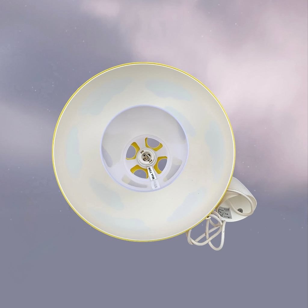 Suspension Ikea Henrik Preutz Jaune Motif Nuages Design Suédois Années 2000