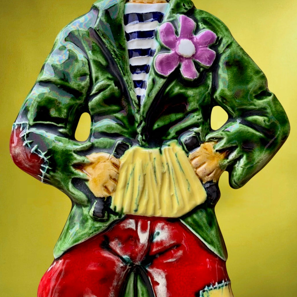 Plaque Murale Clown Amphora Signée Yann Céramique Polychrome Années 60 Belgique