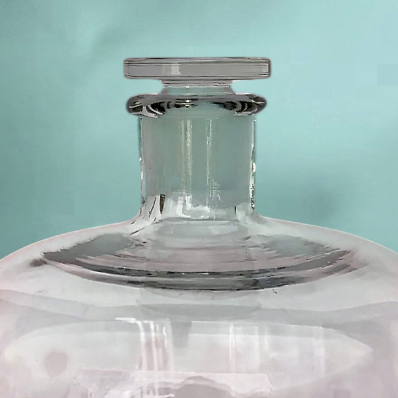 Grande Bouteille d’Apothicaire en Verre Transparent 10 Litres Bouchon d’Origine Verrerie Ancienne