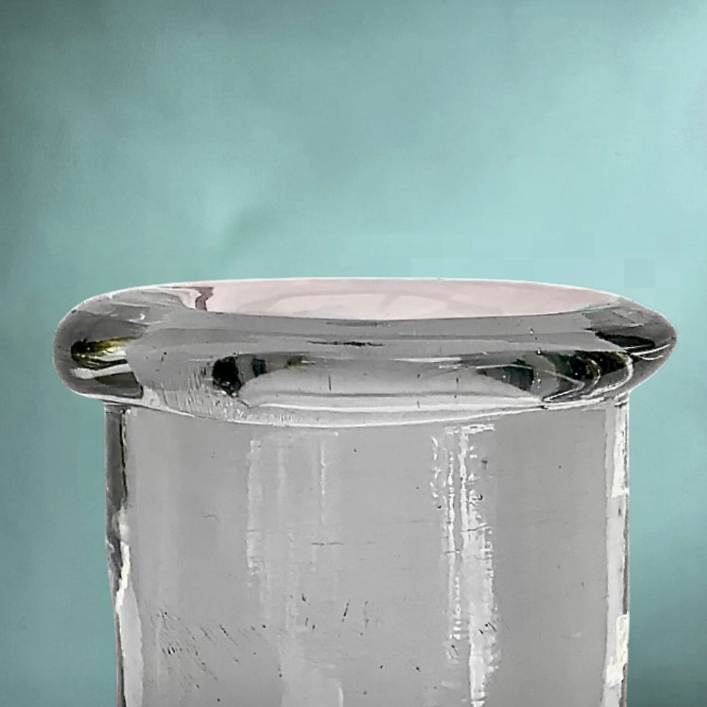 Grande Bouteille d’Apothicaire en Verre Transparent 10 Litres Bouchon d’Origine Verrerie Ancienne