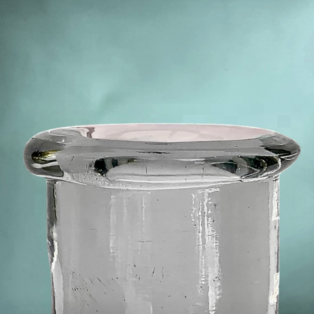 Grande Bouteille d’Apothicaire en Verre Transparent 10 Litres Bouchon d’Origine Verrerie Ancienne