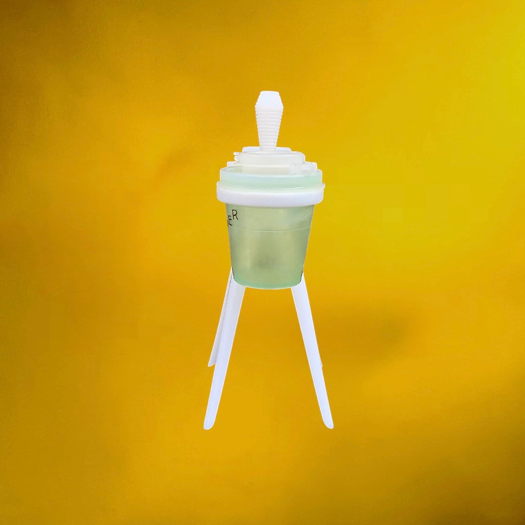 Ensemble Salière Poivrière Tupperware Style Atomique sur Support Plastique Blanc - Années 70