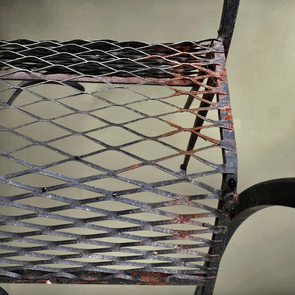 Table d’Appoint en Fer Forgé avec Porte-Revues et Plateau Mosaïque en Céramique - Années 60