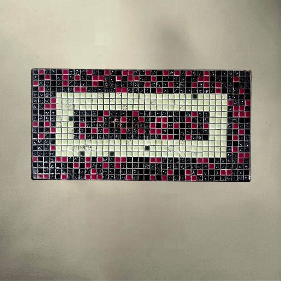 Table d’Appoint en Fer Forgé avec Porte-Revues et Plateau Mosaïque en Céramique - Années 60
