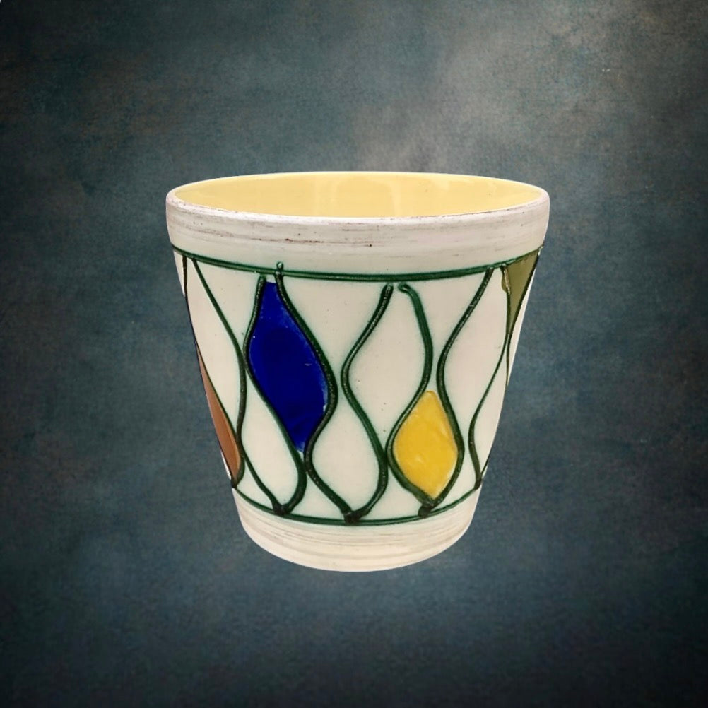 Cache pot Bay Keramik décor vitrail