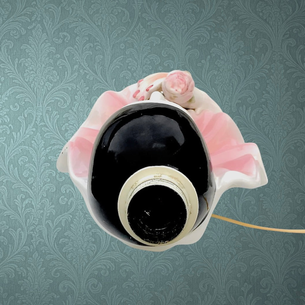 Ancien Pied De Lampe Colombine En Céramique Vernissée - Années 50 60 Figuratif
