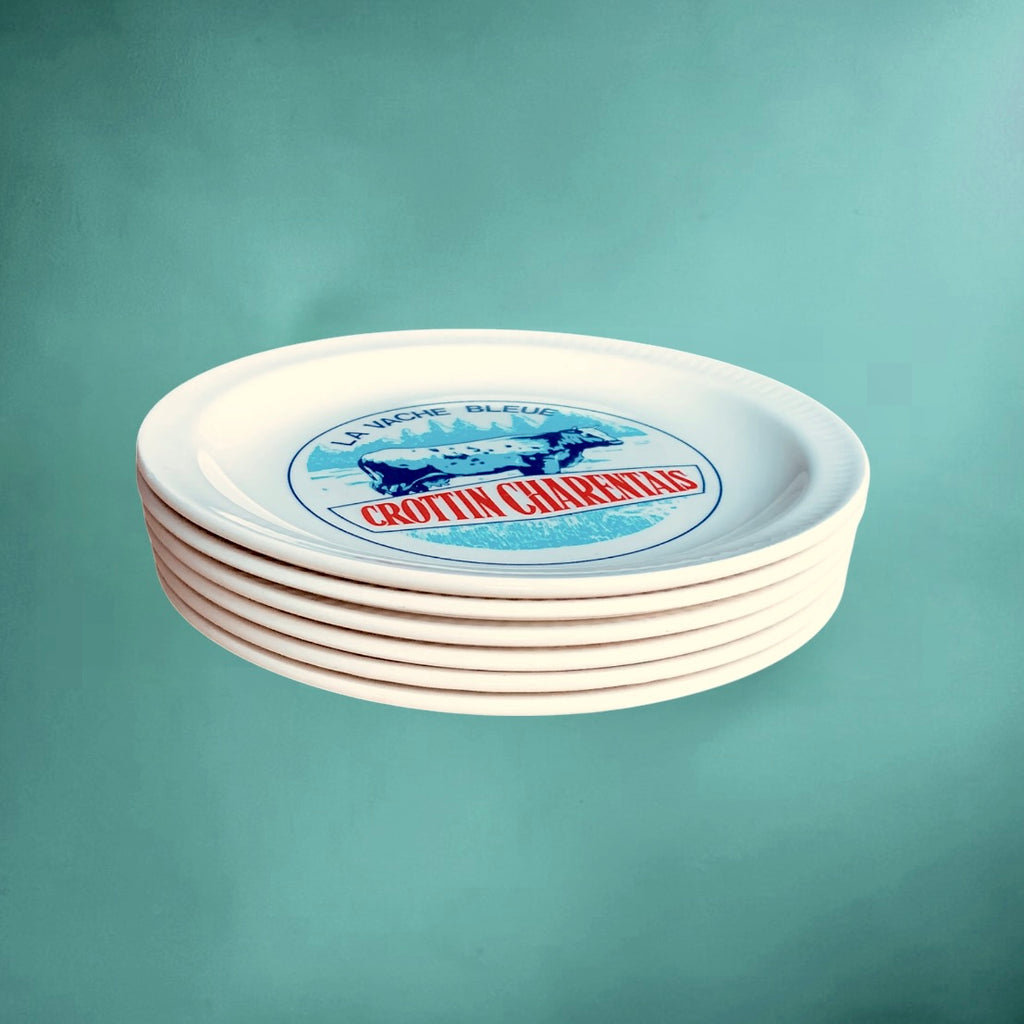 Série de 6 Assiettes publicitaires Fromages de France en Faïence Saint-Amand – années 60