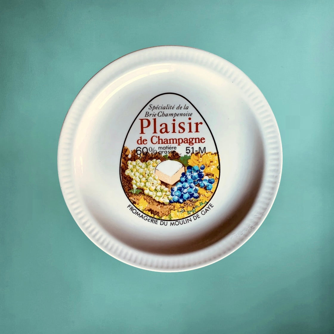 Série de 6 Assiettes publicitaires Fromages de France en Faïence Saint-Amand – années 60