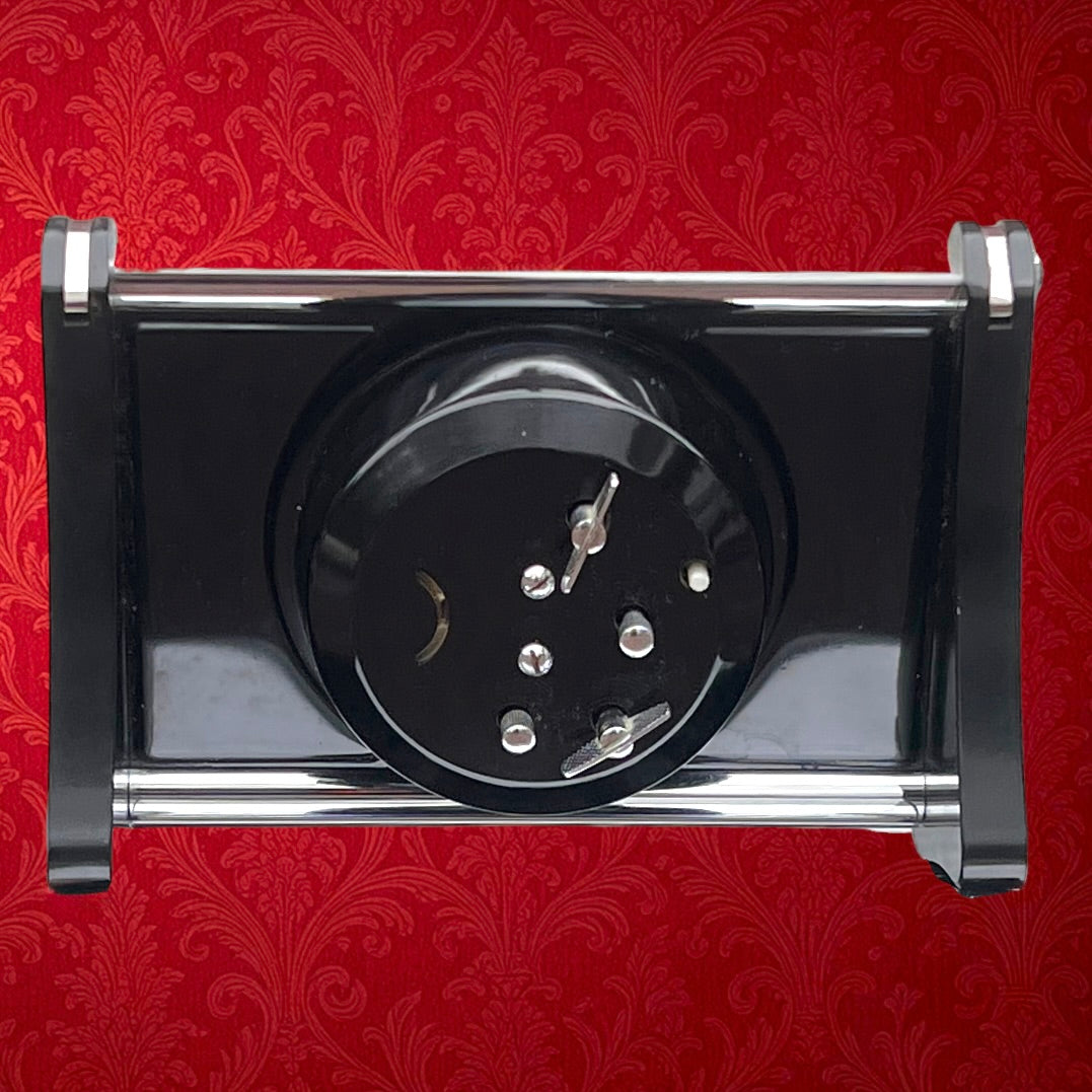 Réveil Diamond Shanghai Chromé et Bakélite Noir Design Space Age Années 60 70
