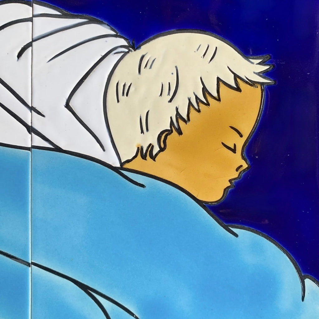 Plaque Murale en Céramique Peinte Vierge à l’Enfant Signée Bayer - Belgique - Années 60