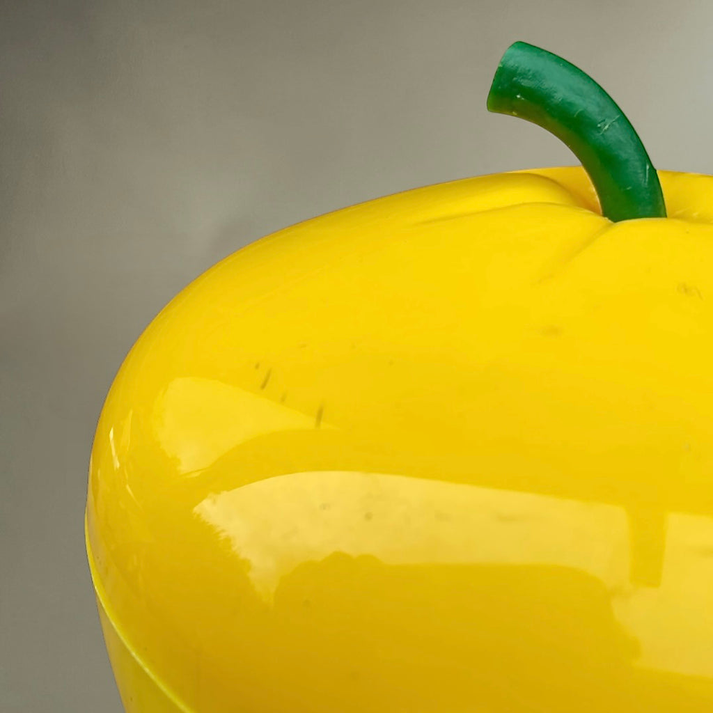 Duo Seaux à Glace Pomme Plastique Moulé Rouge Jaune Design Pop - Années 70
