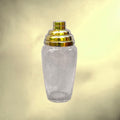 Shaker Cocktail Verre Craquelé Métal Doré
