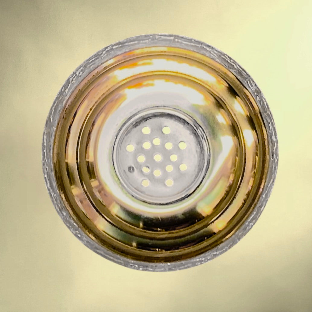 Shaker Cocktail Verre Craquelé et Métal Doré – Années 70