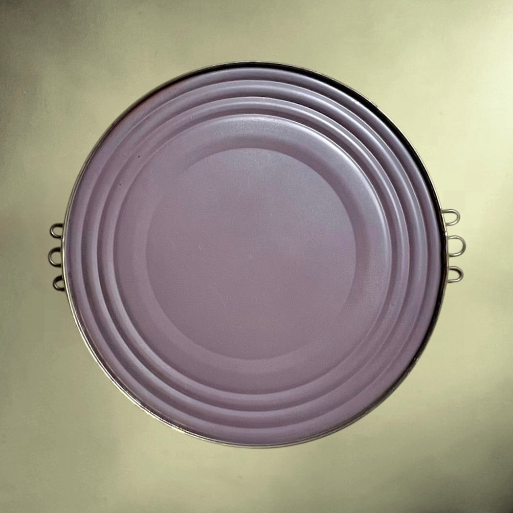 Plateau Miroir Rond en Métal Doré Style Josef Frank - Années 50 60
