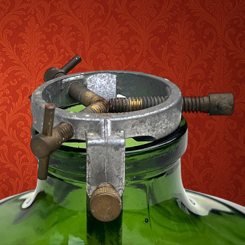 Support de Sapin Bülach Mignon en Verre Vert et Métal – Suisse – années 50