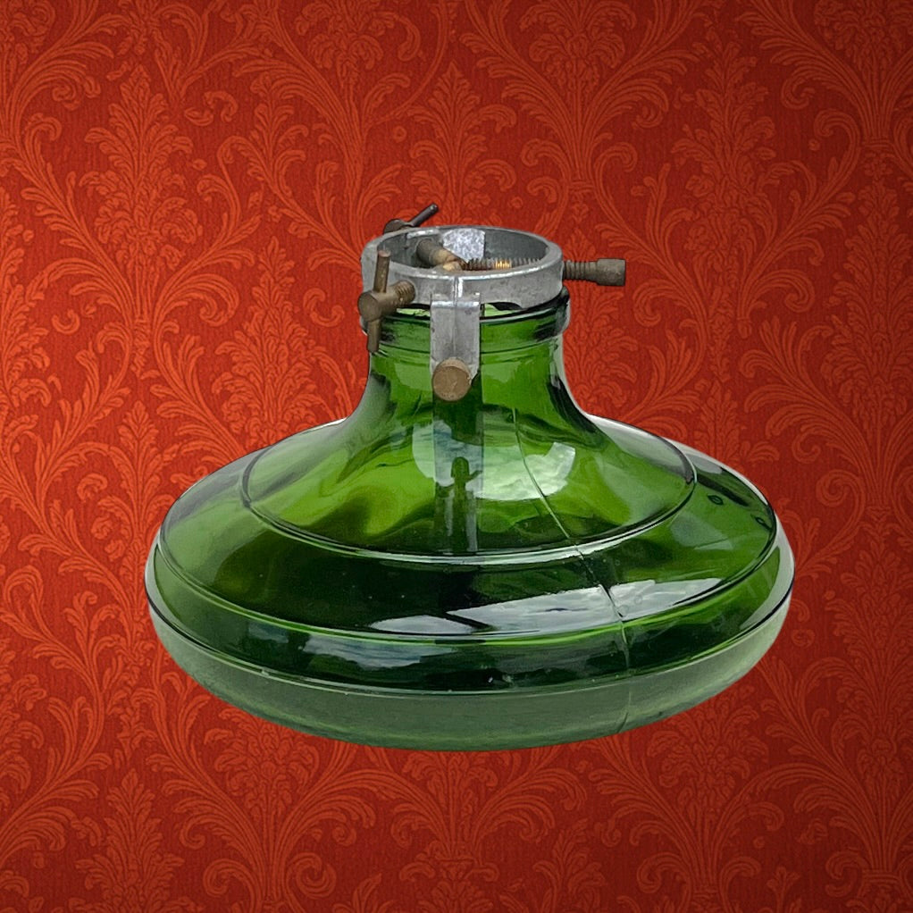 Support de Sapin Bülach Mignon en Verre Vert et Métal – Suisse – années 50