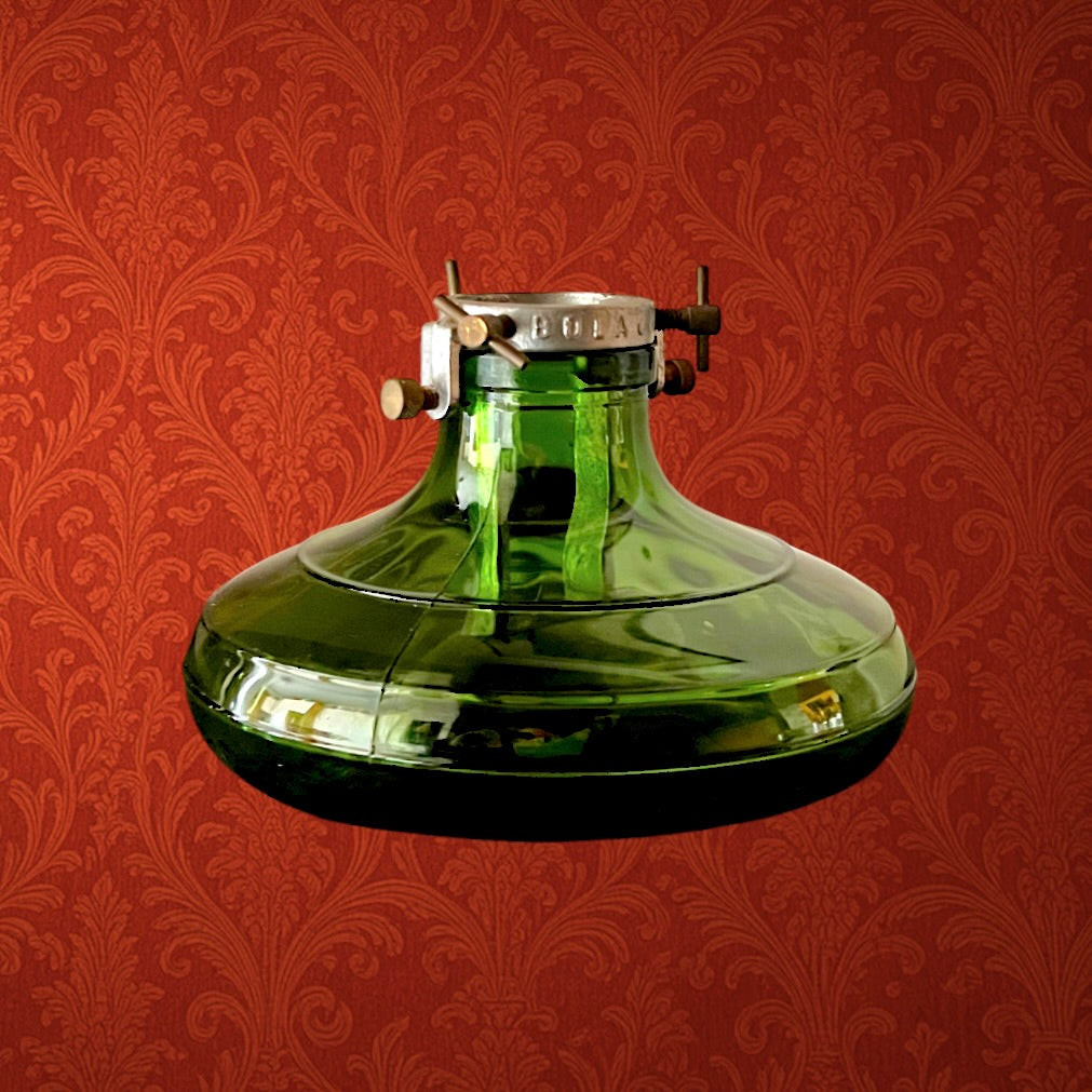 Support de Sapin Bülach Mignon en Verre Vert et Métal – Suisse – années 50
