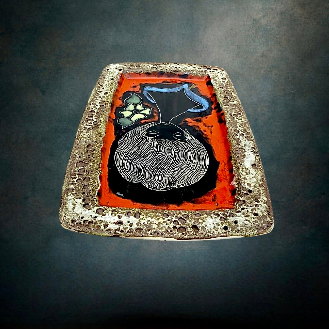 Décoration Murale Vallauris St-Tropez en Céramique Émaillée Fat Lava – années 60