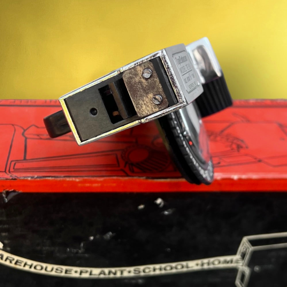 Ancienne Étiqueteuse APSCO TapeEmbosser TE 50 Deluxe Métal Chromé Avec Boîte et Notice Années 60