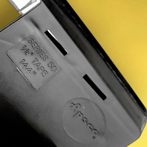 Ancienne Étiqueteuse APSCO TapeEmbosser TE 50 Deluxe Métal Chromé Avec Boîte et Notice Années 60