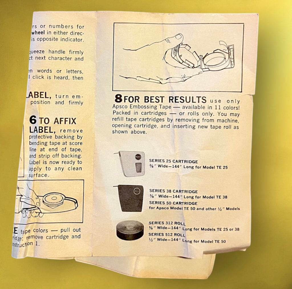 Ancienne Étiqueteuse APSCO TapeEmbosser TE 50 Deluxe Métal Chromé Avec Boîte et Notice Années 60