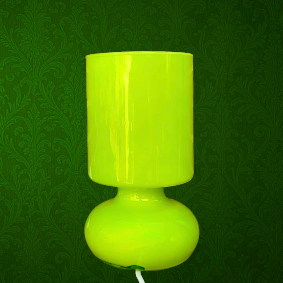 Lampe Champignon IKEA LYKTA en Verre Vert Anis - années 90