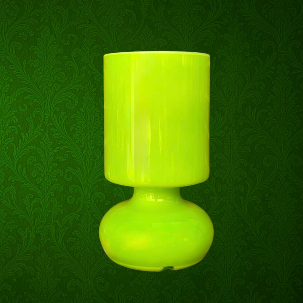 Lampe Champignon IKEA LYKTA en Verre Vert Anis - années 90
