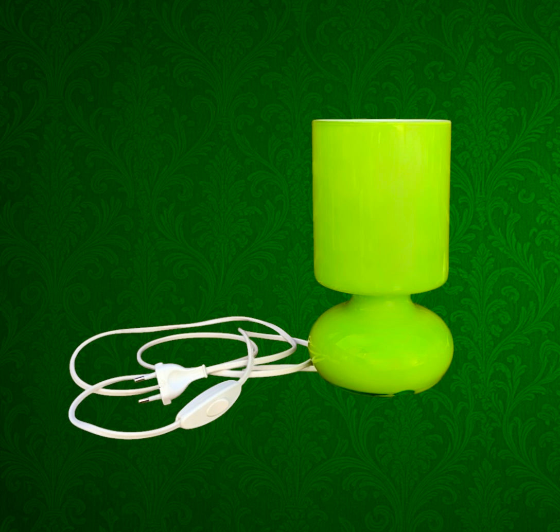 Lampe Champignon IKEA LYKTA en Verre Vert Anis - années 90