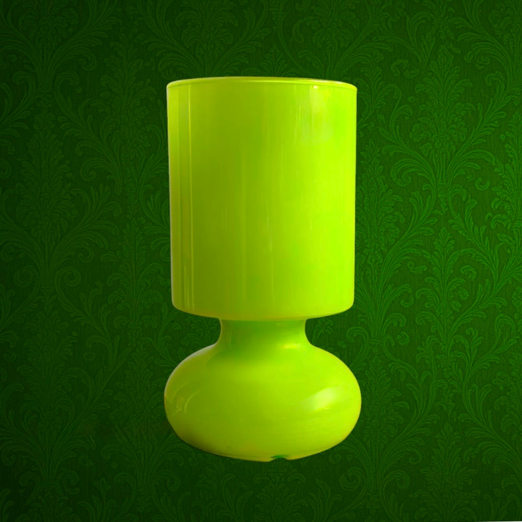 Lampe Champignon IKEA LYKTA en Verre Vert Anis - années 90