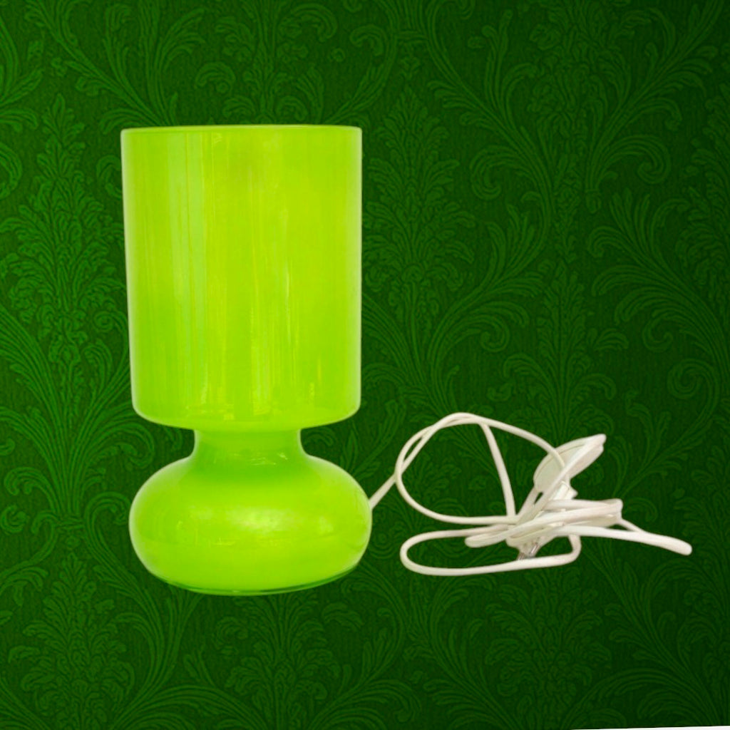 lampe- champignon-ikea-lykta-verre-vert-anis-annees90